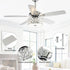 52" Tibuh Modern Crystal Chandelier Ceiling Fan with Led Light And Remote Control 5 Blades Chrome
