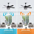 52” Wethington Modern Crystal Chandelier Ceiling Fan with Light And Remote Control Black