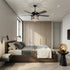52” Wethington Modern Crystal Chandelier Ceiling Fan with Light And Remote Control Black