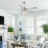 52" Dicken Modern Downrod Mount Reversible Crystal Ceiling Fan with Lighting
