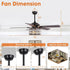 52" Dicken Modern Downrod Mount Reversible Crystal Ceiling Fan with Lighting