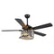 52" Dicken Modern Downrod Mount Reversible Crystal Ceiling Fan with Lighting
