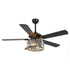 52" Dicken Modern Downrod Mount Reversible Crystal Ceiling Fan with Lighting