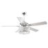 52" Dicken Modern Downrod Mount Reversible Crystal Ceiling Fan with Lighting