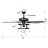 52" Urbana In Indoor Matte Black Industrial Ceiling Fan with Pull Chain and Light Kit
