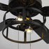 52" Urbana In Indoor Matte Black Industrial Ceiling Fan with Pull Chain and Light Kit