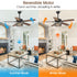 52" Matte Black Led Indoor Cage Ceiling Fan 5 Blade