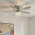 52" Panipat Modern Chrome Flush Mount Reversible Crystal Ceiling Fan with Lighting and Remote Control