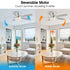 52" Modern Chrome Flush Mount Reversible Crystal Ceiling Fan with Lighting and Remote Control