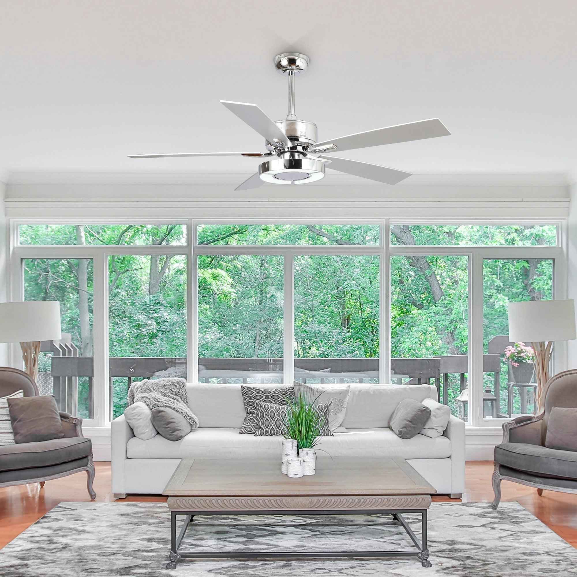 52" Vendome Industrial Downrod Mount Reversible Ceiling Fan with Lighting and Remote Control
