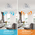 23" Modern Satin Nickel DC Motor Downrod Mount Reversible Fandelier Ceiling Fan with Lighting and Remote Control