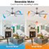 60" Modern Satin Nickel DC Motor Downrod Mount Reversible Ceiling Fan with Lighting and Remote Control