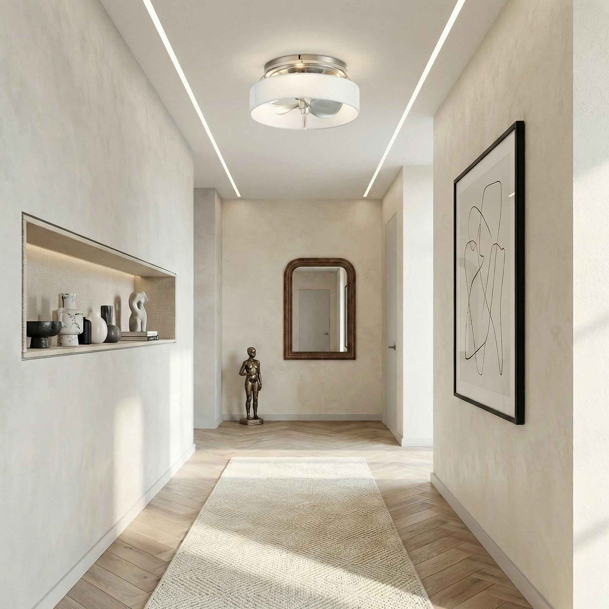 Vaczon 13" Modern Flush Mount Ceiling Fan