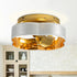 Vaczon 13 Inch Golden Flush Mount Ceiling Fan with Light and Remote Control