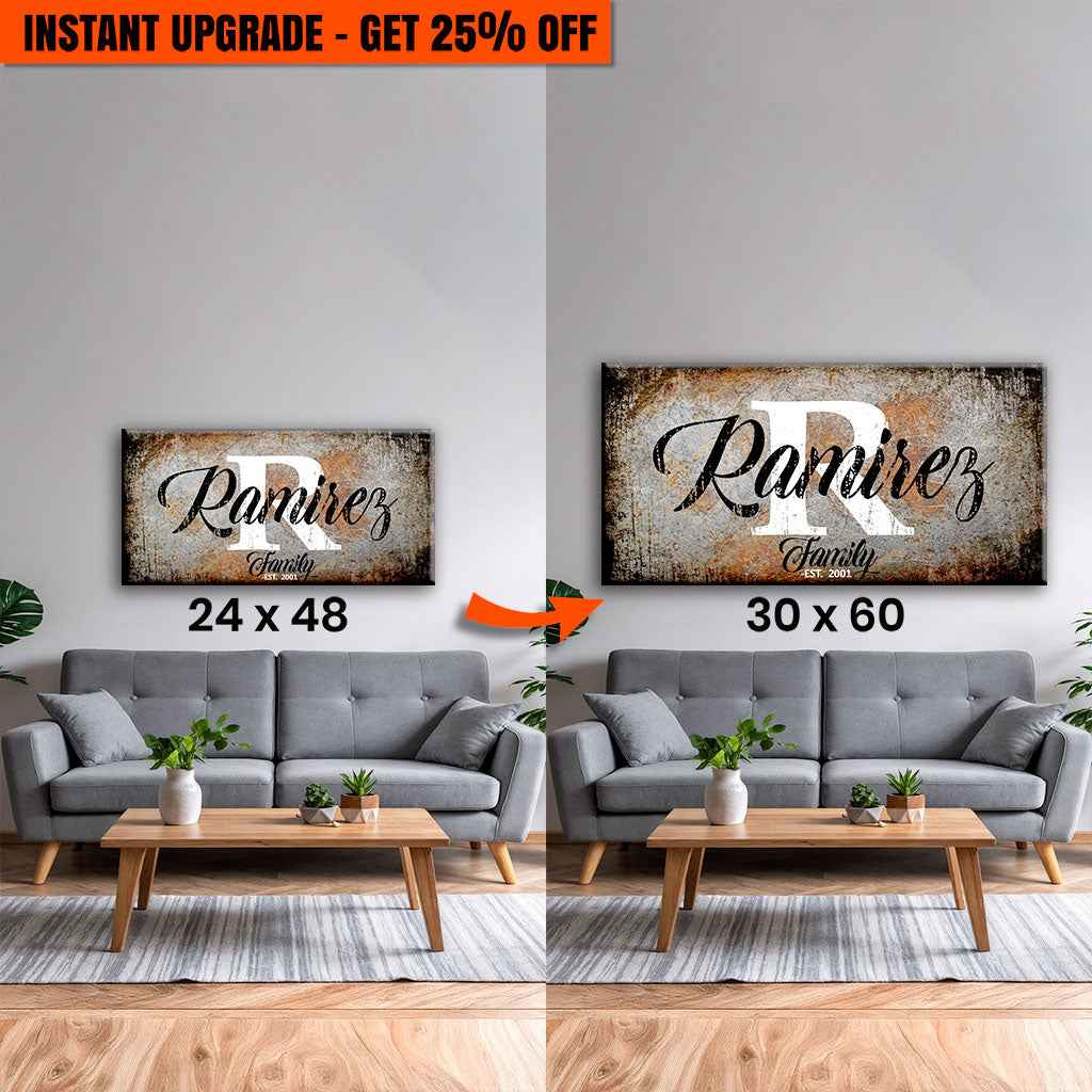 Upgrade Your 48x24 Inches 'Family' (Style 3) Canvas To 60x30 Inches