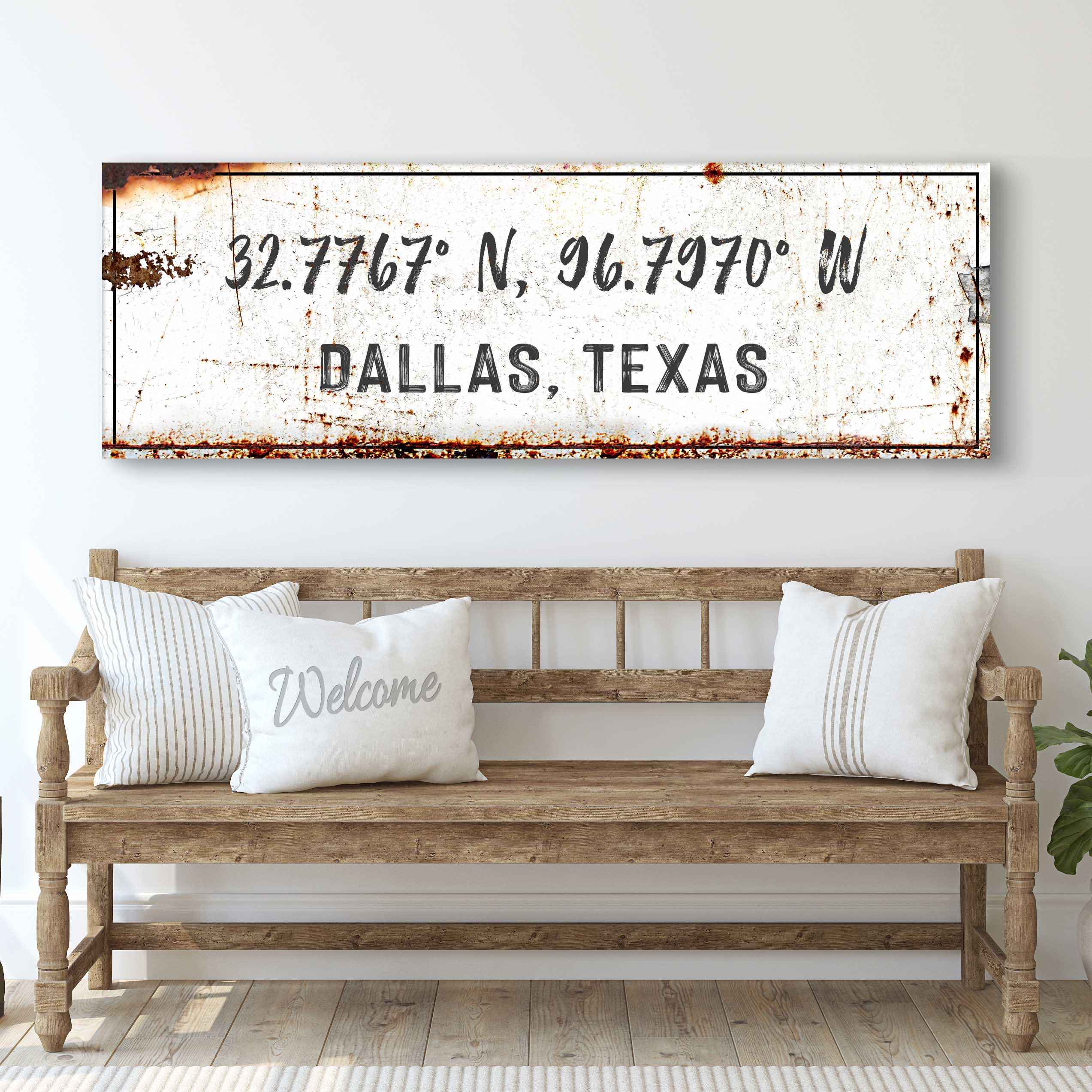 Home Coordinates Rustic Sign