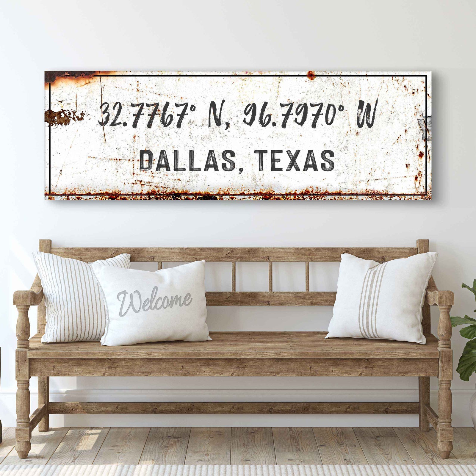 Home Coordinates Rustic Sign
