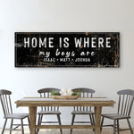 Home Is Where My Boys Are Family Sign IV