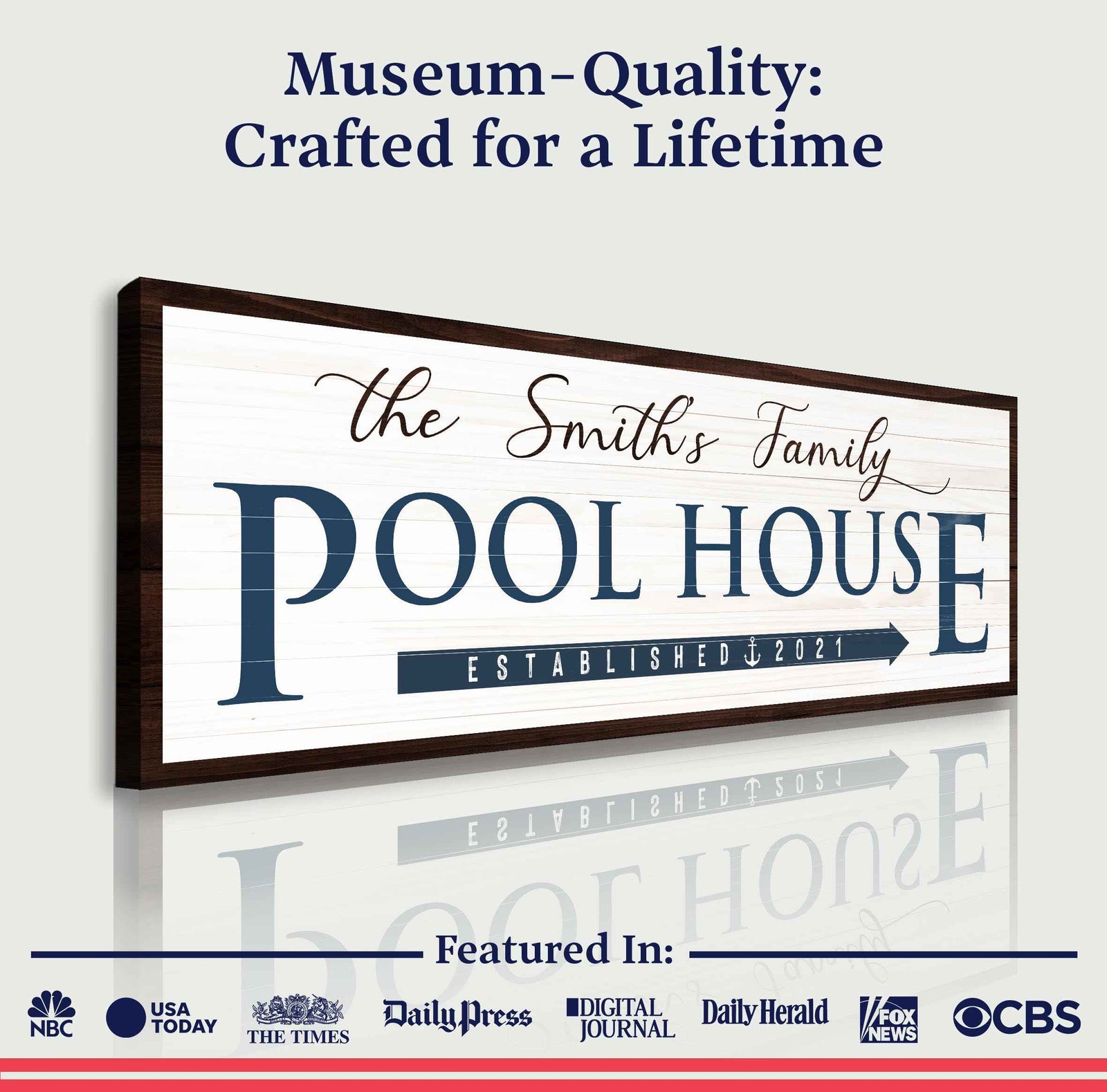 Family Pool House Sign