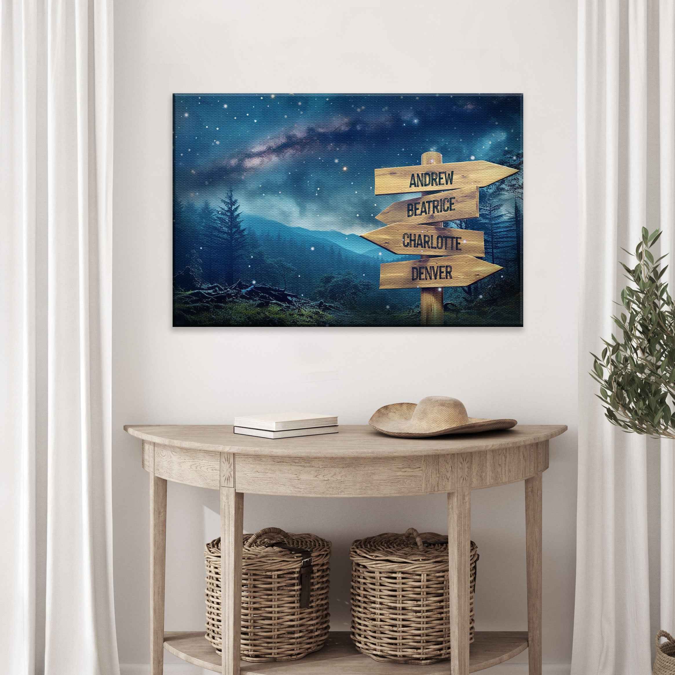 Starry Sky Family Names Sign
