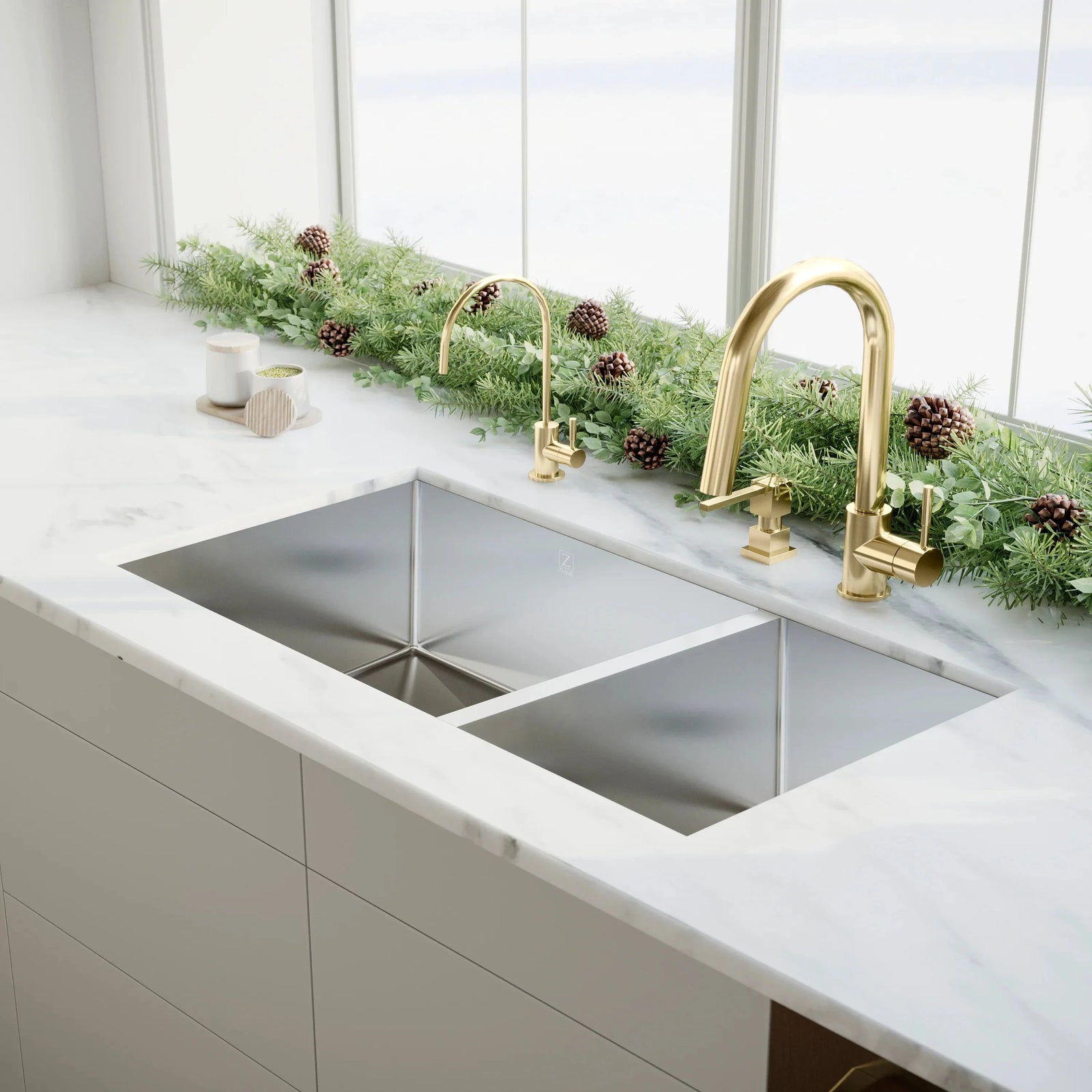 ZLINE Gemini Kitchen Faucet, GEM-KF-PG