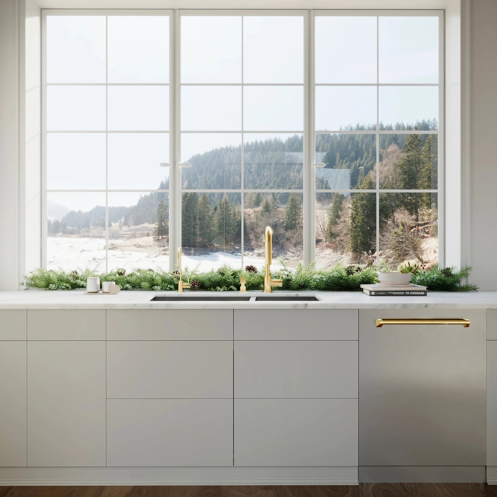 ZLINE Gemini Kitchen Faucet, GEM-KF-PG