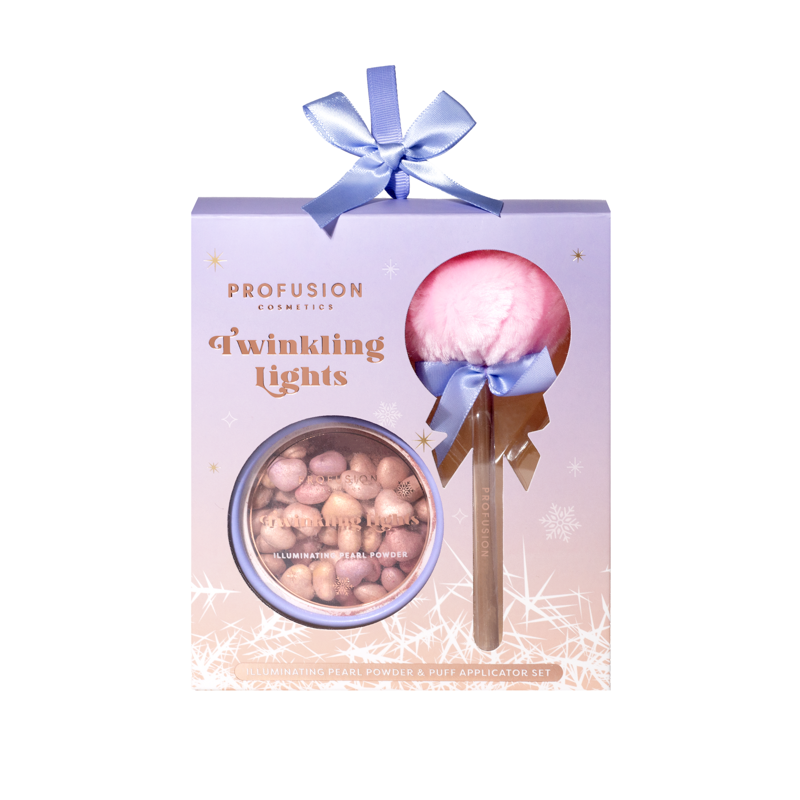 Frosted Snow Sparkle | Twinkling Lights Powder Puff Set
