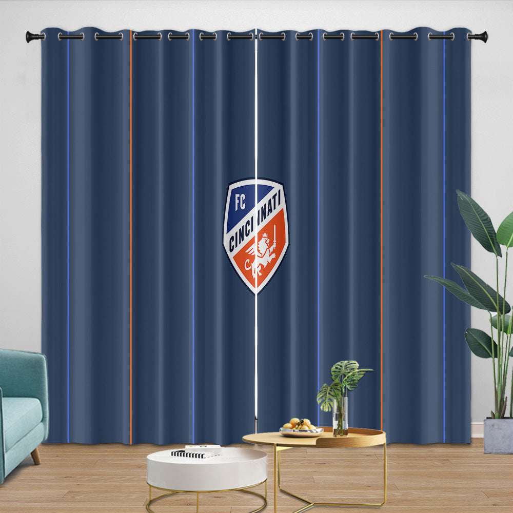 FC Cincinnati Curtains Blackout Window Drapes Room Decoration