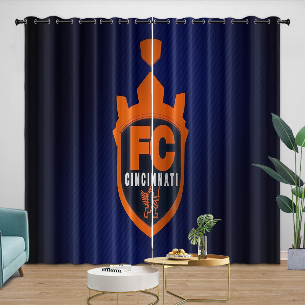 FC Cincinnati Curtains Blackout Window Drapes Room Decoration
