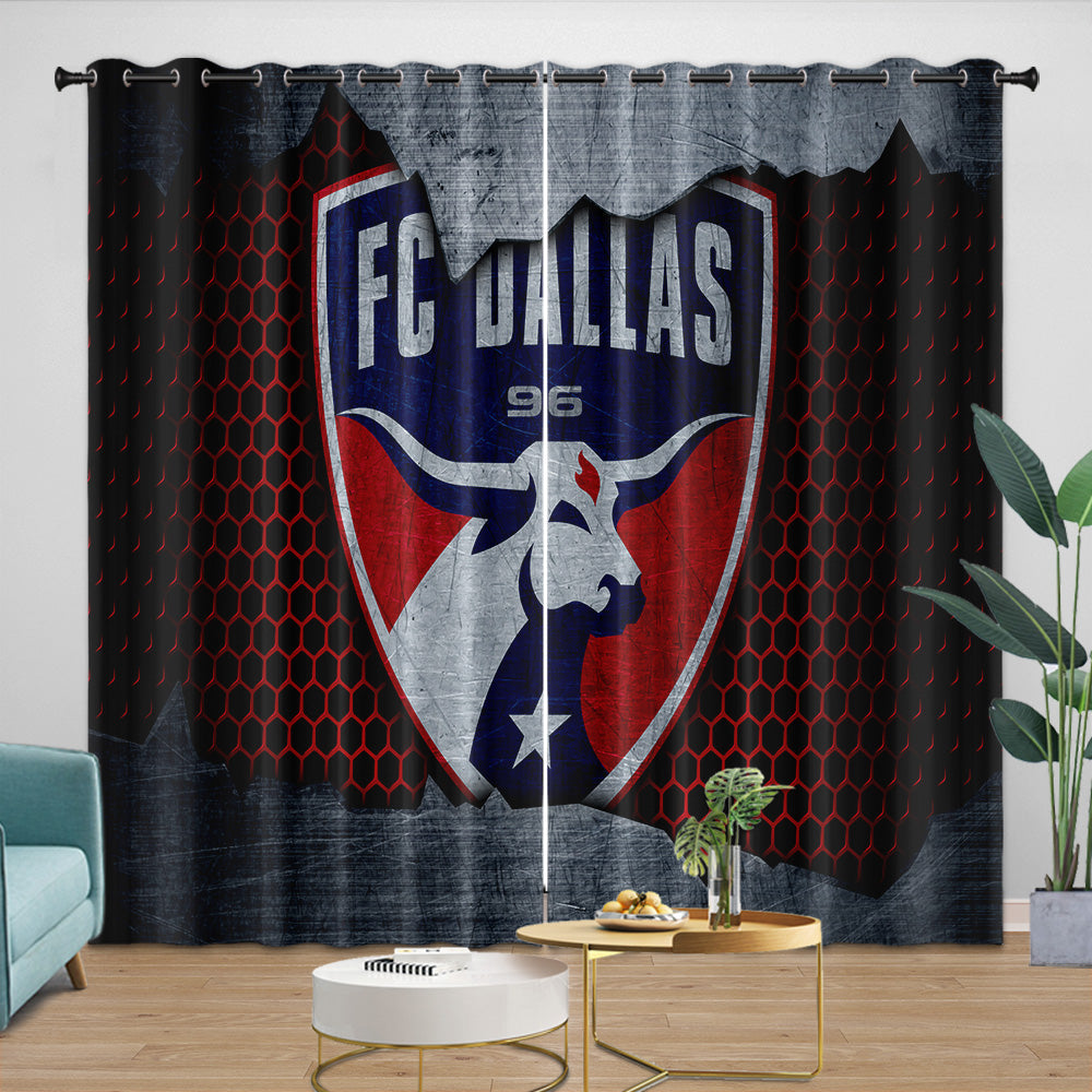 FC Dallas Curtains Blackout Window Drapes Room Decoration