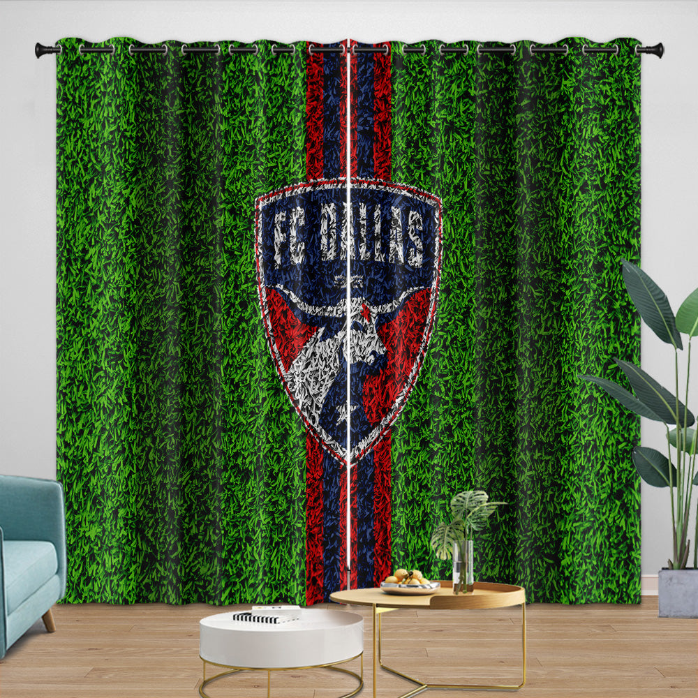 FC Dallas Curtains Blackout Window Drapes Room Decoration