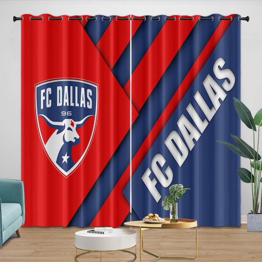 FC Dallas Curtains Blackout Window Drapes Room Decoration