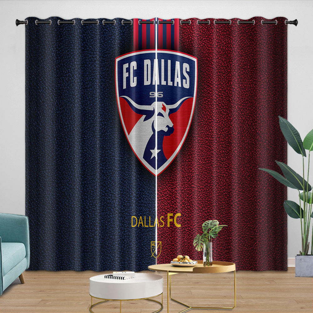 FC Dallas Curtains Blackout Window Drapes Room Decoration