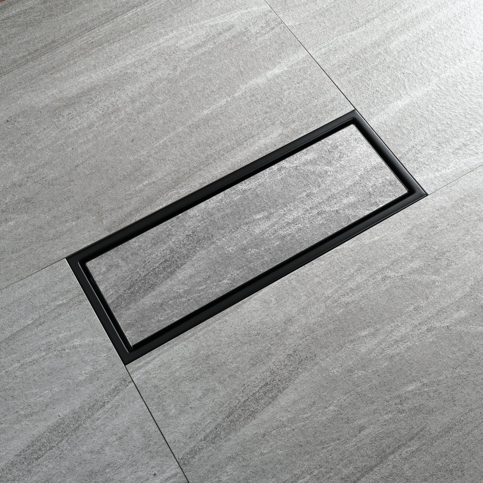 Matte Black stainless floor drain 11.8inch x 4.3 inch