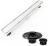Brushed nickel Linear shower drain stainless steel material 24 inch with tile insert 2-in-1 cover with hair strainer and adjustment feet
