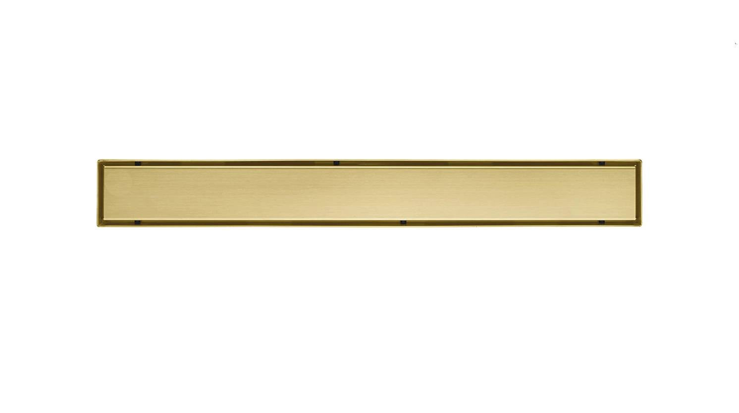 Brushed gold Linear shower drain stainless steel material 24 inch with tile insert 2-in-1 cover with hair strainer and adjustment feet