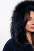 Genuine Shearling Silver Fox Trim Jacket