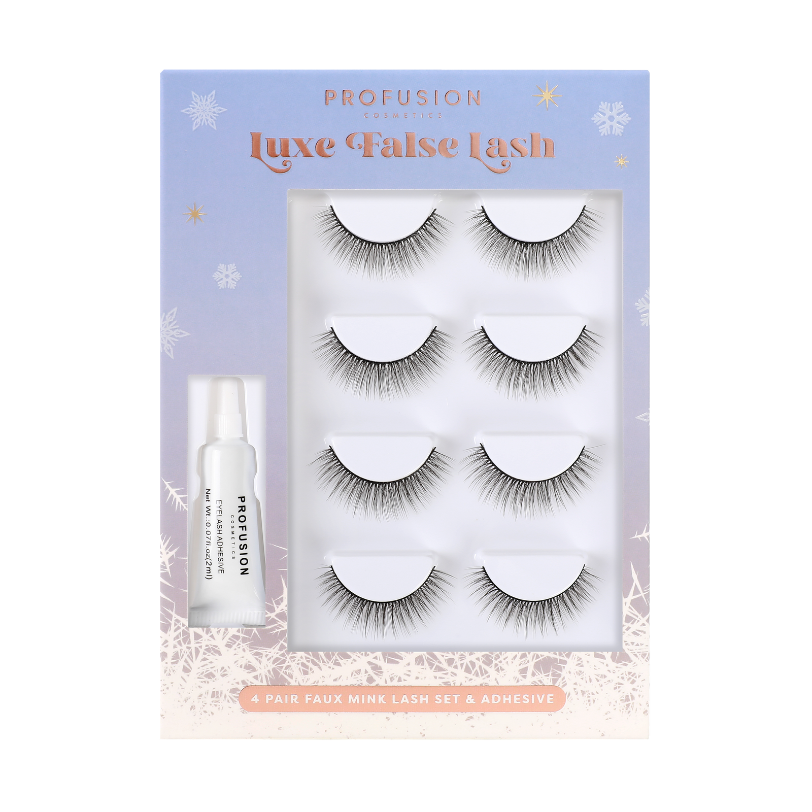 Frosted Snow Sparkle | 4 Pair Luxe False Lash Set