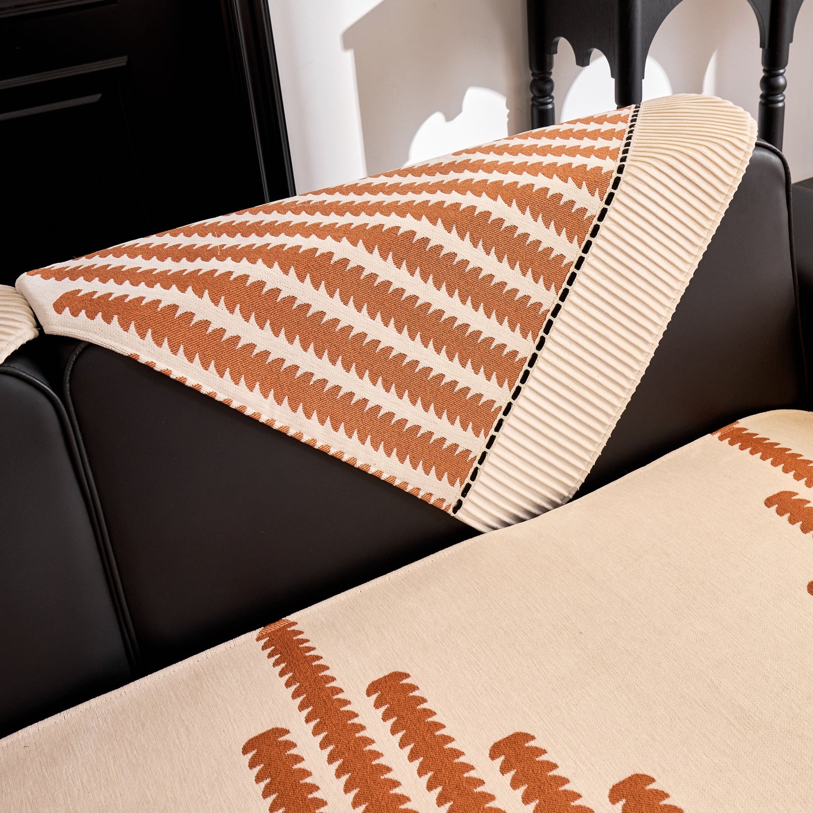 Vertical Stripes Sectional Sofa Cover Slipcover - Non-Slip, Fits L-Shape Couches