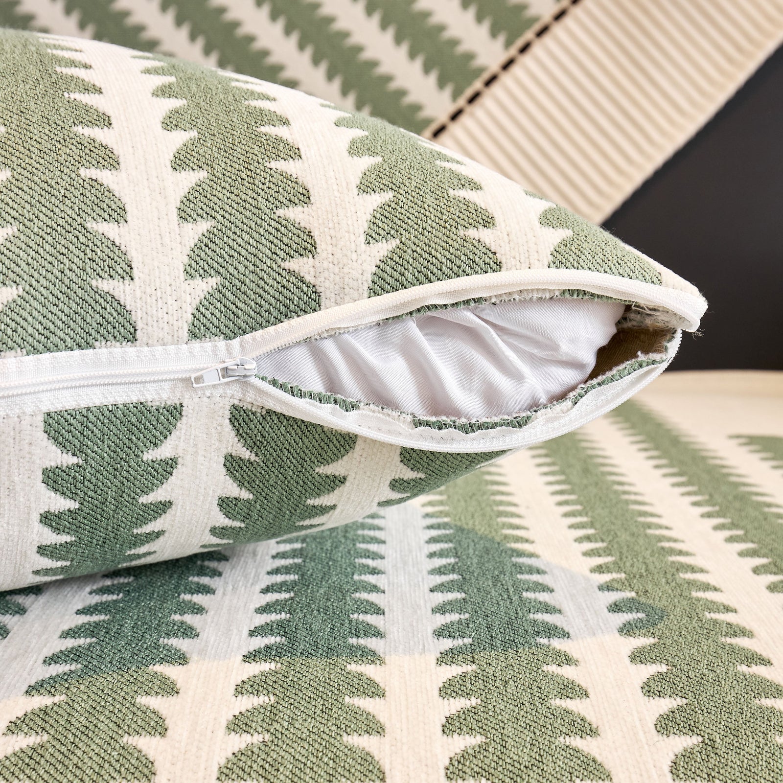 Vertical Stripes Sectional Sofa Cover Slipcover - Non-Slip, Fits L-Shape Couches