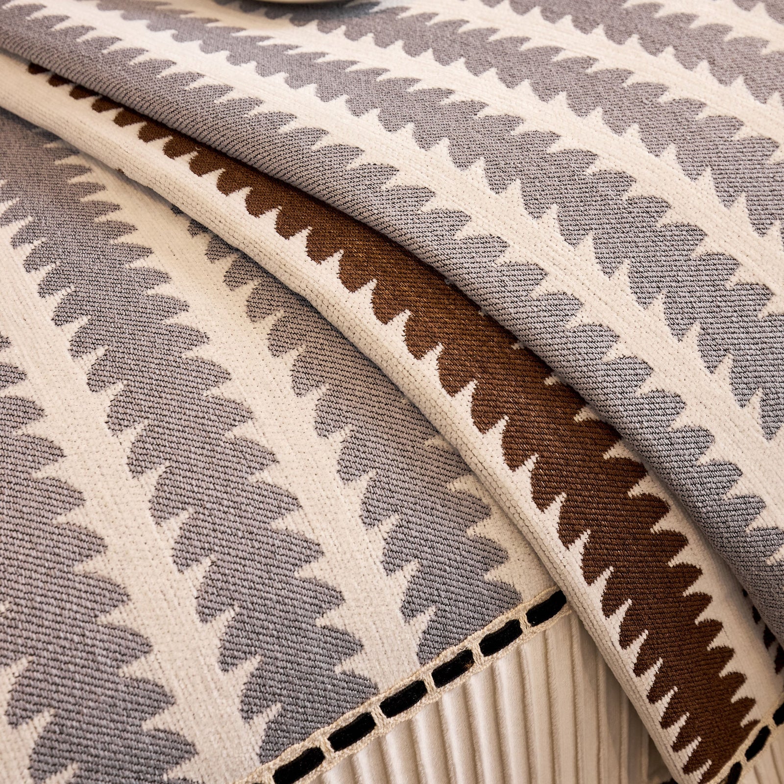 Vertical Stripes Sectional Sofa Cover Slipcover - Non-Slip, Fits L-Shape Couches