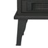 Black Electric Heater Free Standing Stove, 3D Flame Overheat Protection Adjustable Thermostat, 1500W