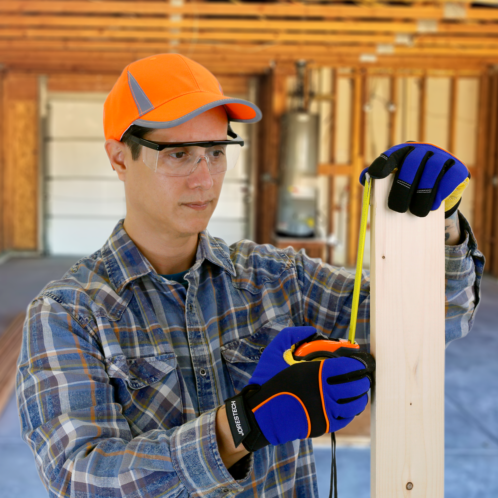 Framed Rectangular Safety Glasses with Side Shields for High Impact Protection