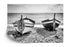 Black and White Nautical Theme Wallpaper Mural. Boat on Shore Wall Mural. #FT-380