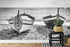 Black and White Nautical Theme Wallpaper Mural. Boat on Shore Wall Mural. #FT-380