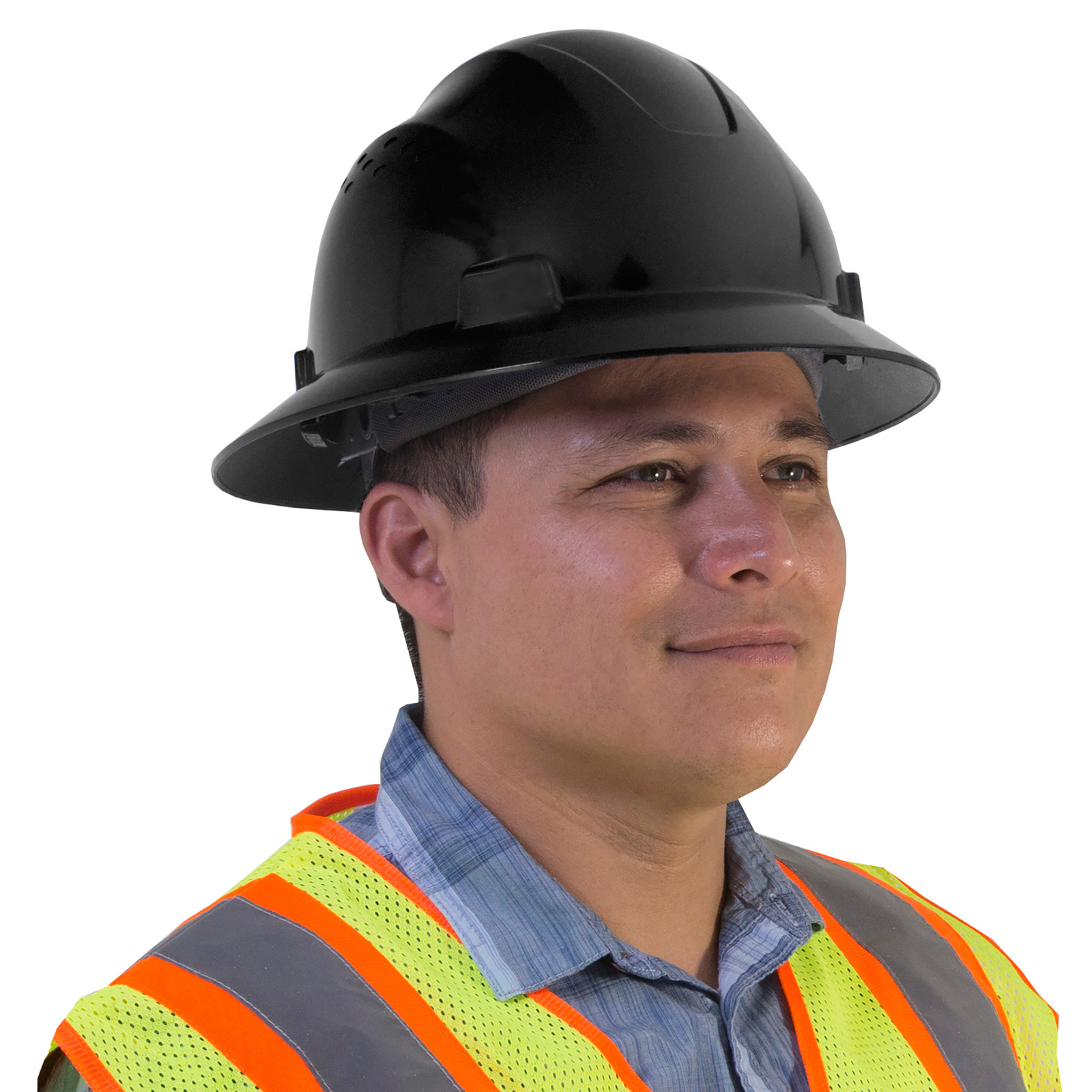Full Brim Safety Hard Hat with 4 Point Suspension