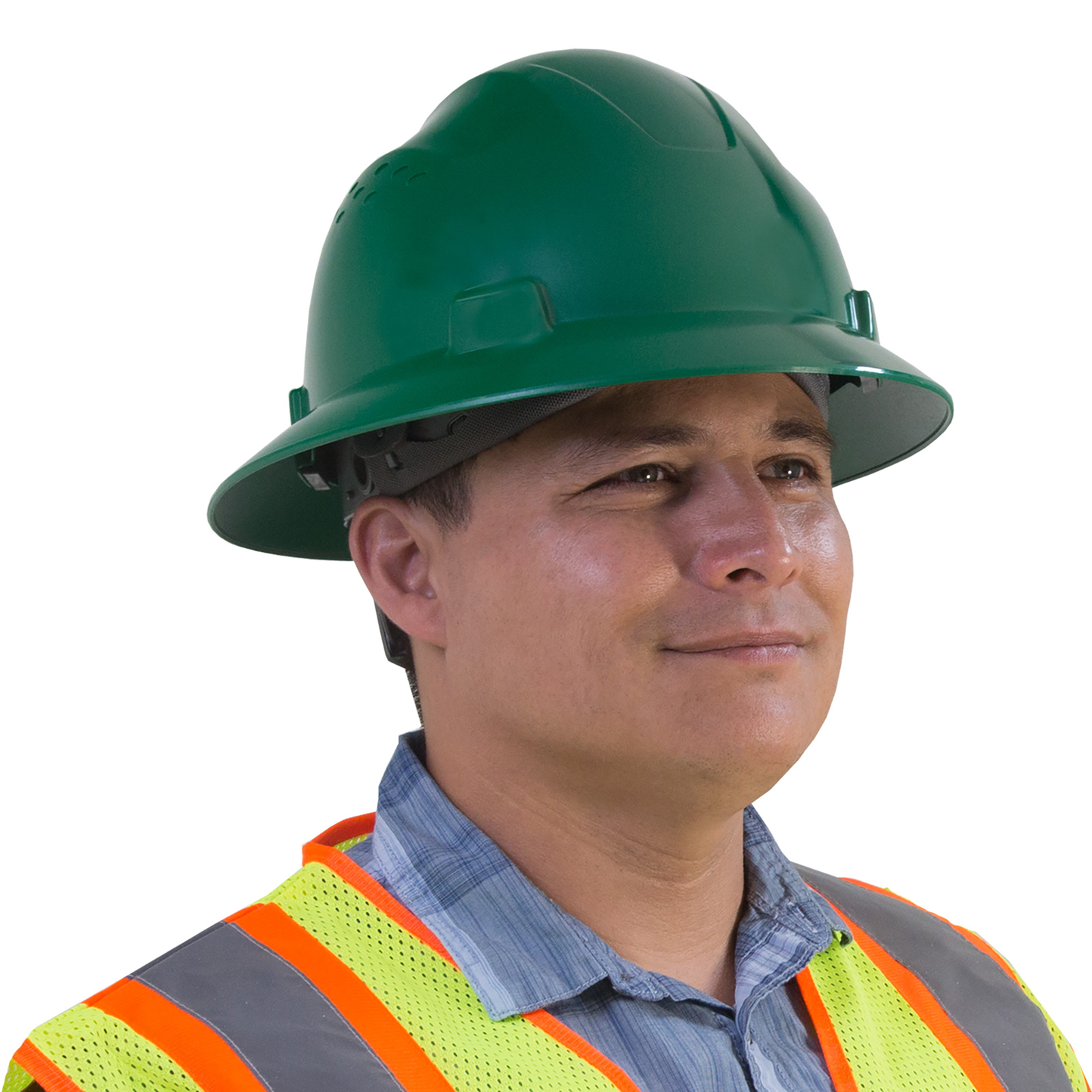 Full Brim Safety Hard Hat with 4 Point Suspension