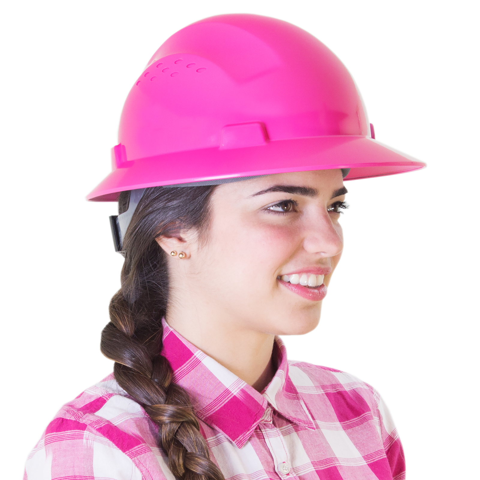 Full Brim Safety Hard Hat with 4 Point Suspension