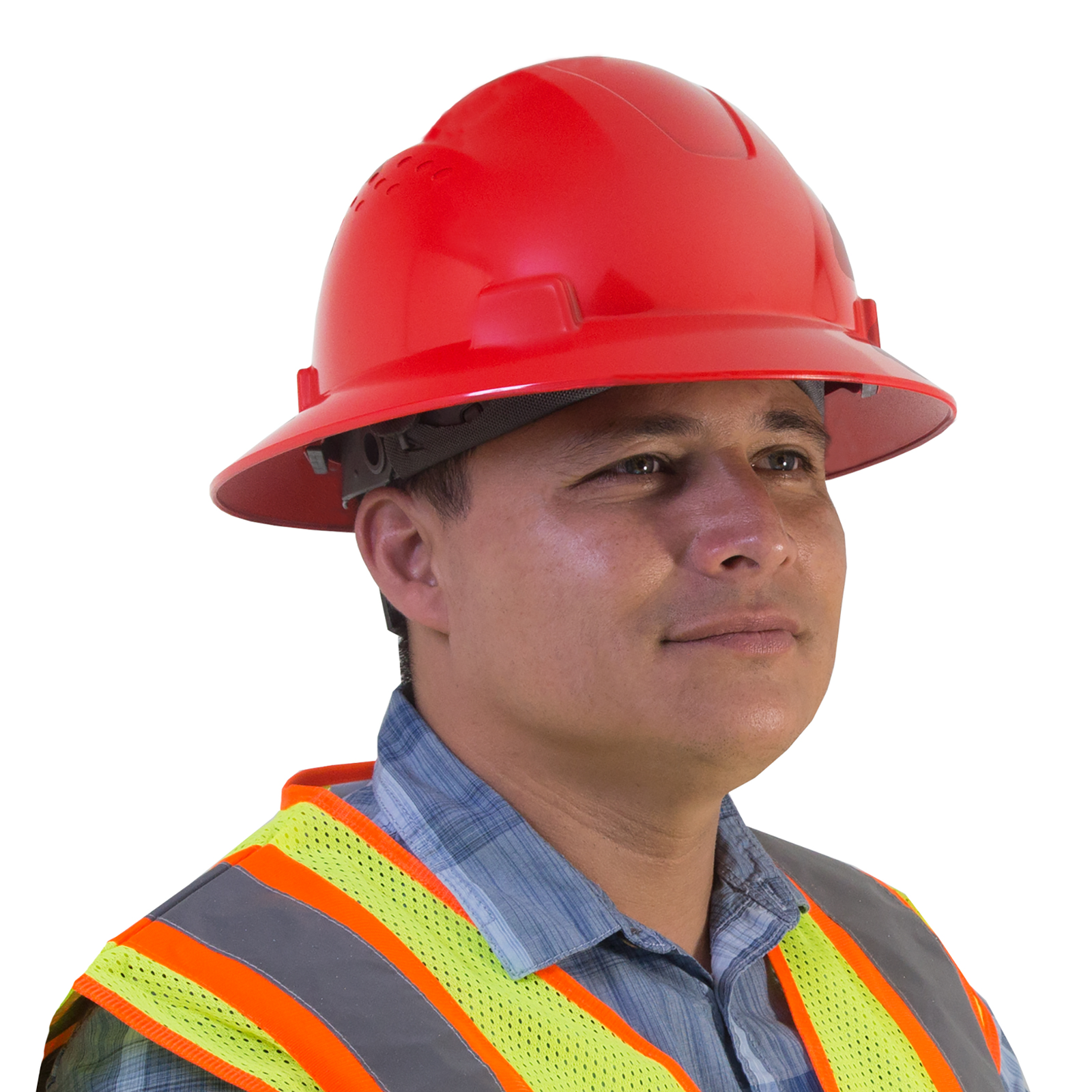 Full Brim Safety Hard Hat with 4 Point Suspension