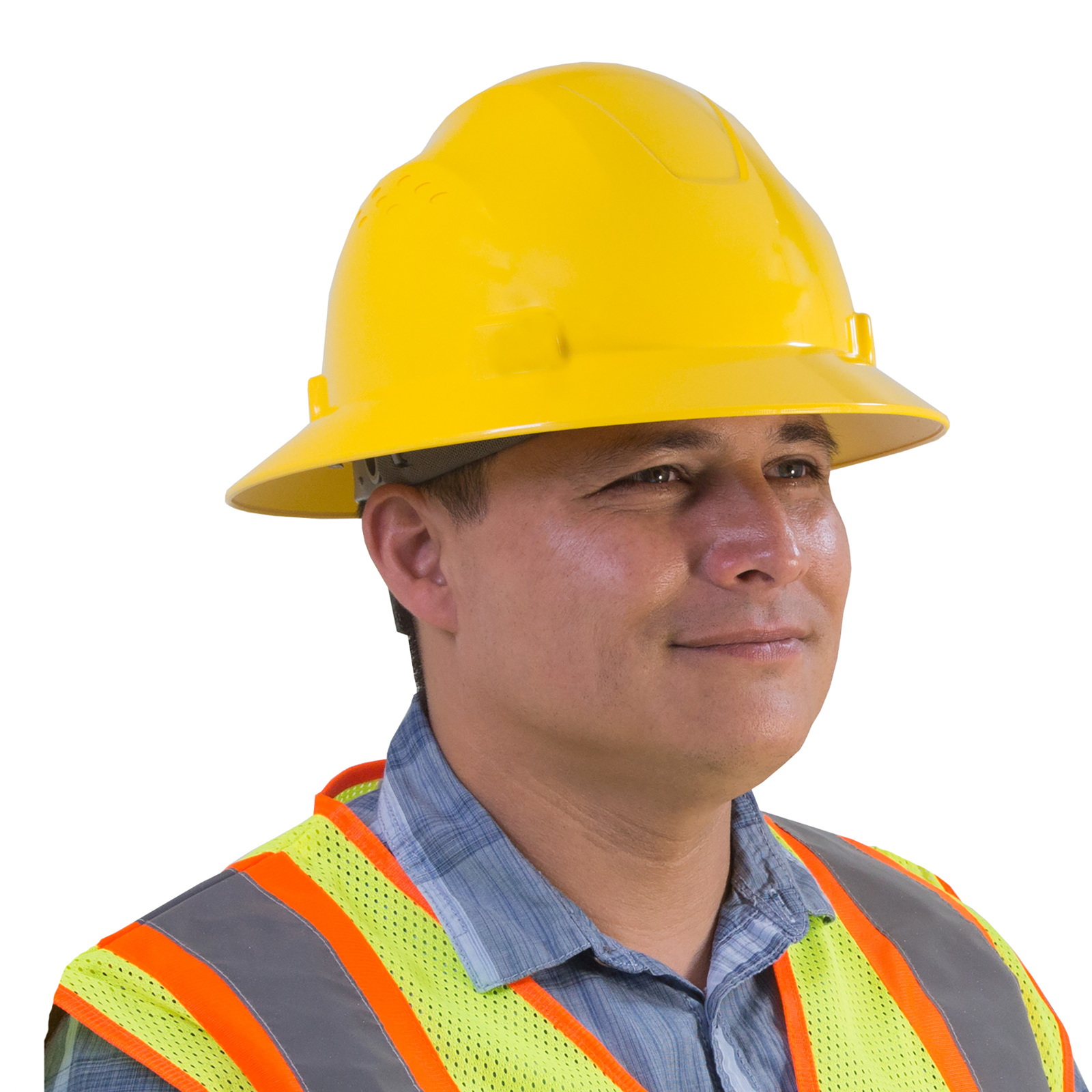 Full Brim Safety Hard Hat with 4 Point Suspension